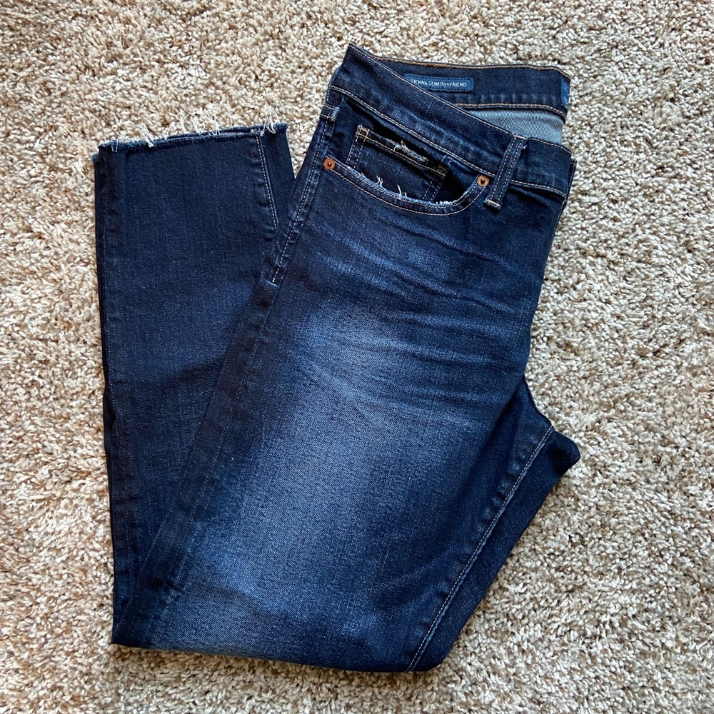Lucky Brand Sienna Slim Boyfriend Jean fringe cuff